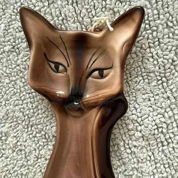 VTG 1960’s MCM 18” Made in CA Glazed Siamese Cat Wall Hanging/Tray - Picture 2 of 7